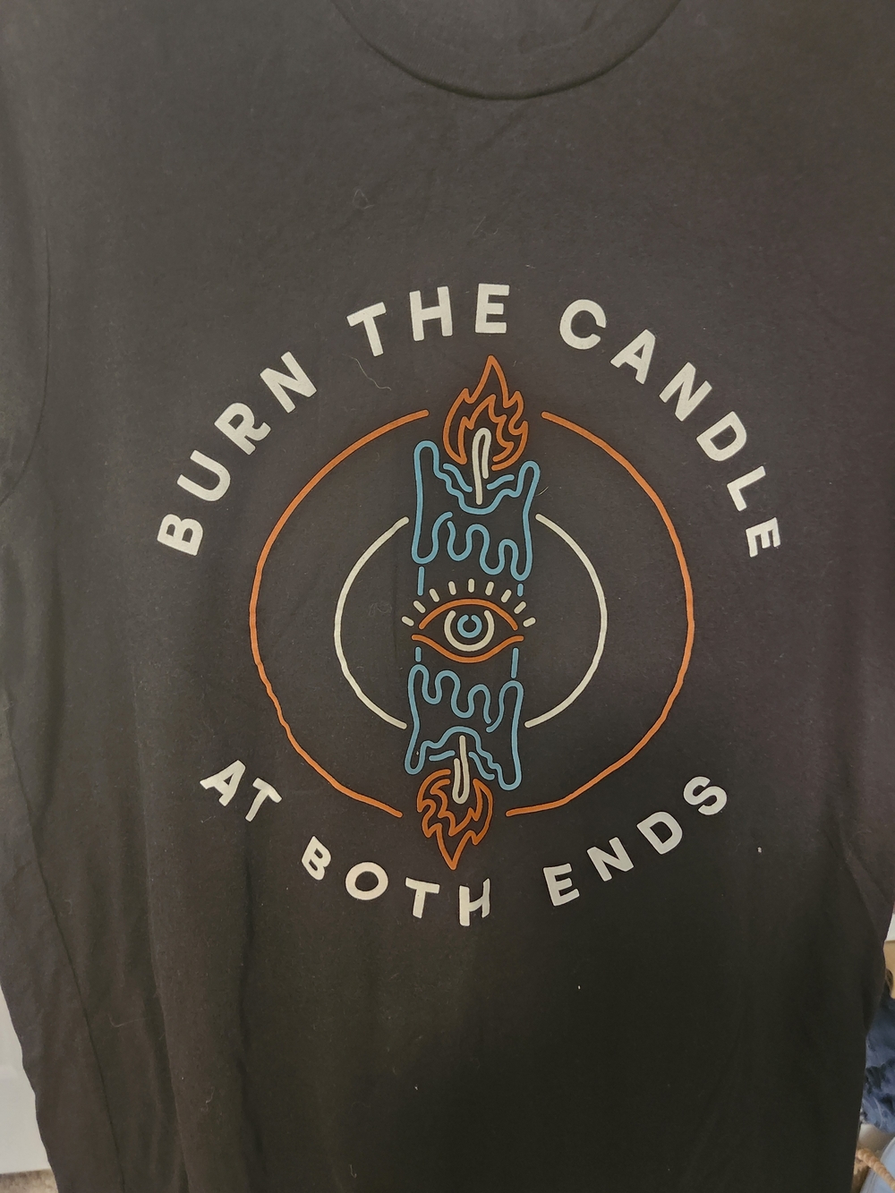 Burn The Candle At Both Ends Graphic Tee - Black
